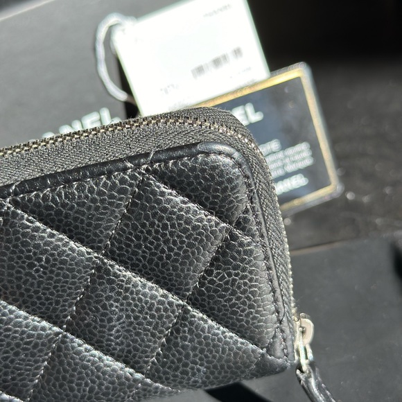 Authentic Chanel Zippy Coin Purse Wallet Caviar SHW Zipped Card Holder Wallet CC - Picture 3 of 11
